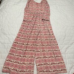 Pink Patterned Jumpsuit